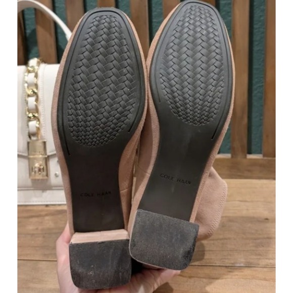 Cole Haan Laree Suede Sock Bootie Women's 9.5 in Mocha Mousse Block Heel Stretch - Picture 5 of 10